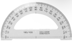 Транспортир 180/100, безкольоровий (прозорий)