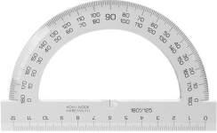 Транспортир 180/125, безкольоровий