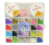 Набір бусин у пластиковому футлярі «Квадратні комірки», 19×20 см