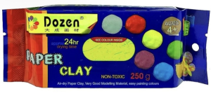 Паста для моделювання Dozen, жовта, 250 г (самозастигаюча)