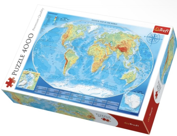 Пазл Trefl Велика фізична мапа світу, 4000 елементів - фото 1