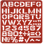 Трафарет 13×13 см «Літери та цифри (англійські)»