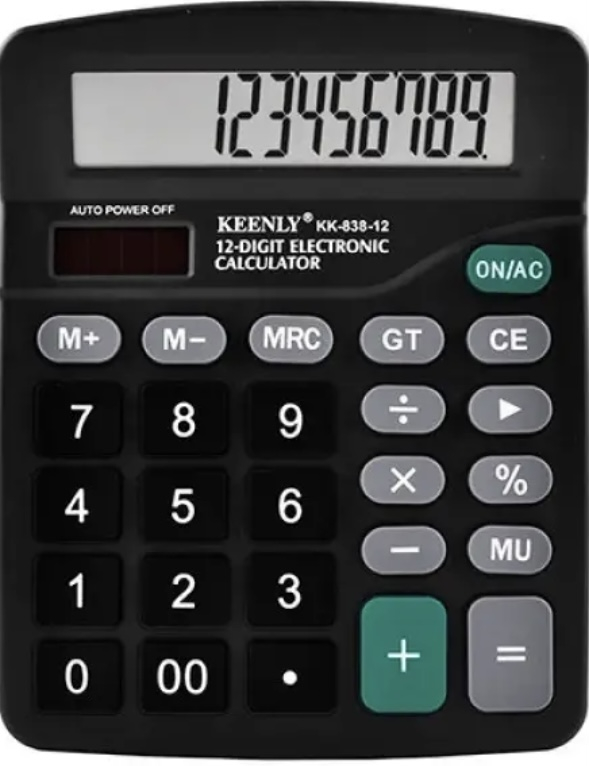 Калькулятор 12-розрядний, 145×180 мм - фото 1