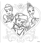 Холст-розмальовка «Принцеси», 25×25 см – з контурами