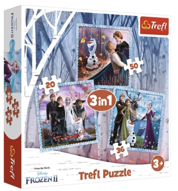 Пазли 3 in 1 Trefl Frozen II Чарівна історія 20+36+50 елементів - фото 1