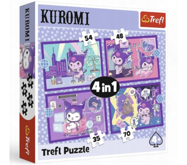 Пазли Trefl 4в1 “День з Куромі” 35+48+54+70 елементів – Кавайні пригоди Hello Kitty - фото 1