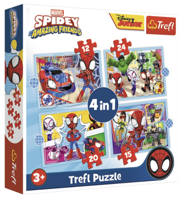 Пазли 4в1 "Команда Спайдерменів" 346114 Trefl, в коробці - фото 1