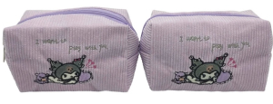 Пенал-косметичка вельветовий 10732 «Kuromi», 17×10×13 см