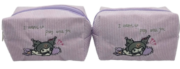 Пенал-косметичка вельветовий 10732 «Kuromi», 17×10×13 см - фото 1