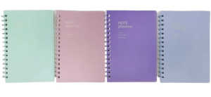 Блокнот А6 на спіралі, 80 арк., пластикова обкладинка