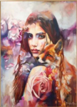 Алмазна мозаїка Дівчина-лисиця 30*40 см з рамкою 41 *31*25 см (H8716)