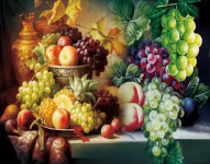 Алмазна мозаїка Фруктовий натюрморт 30*40 см з рамкою 41 *31*25 см (H8622)