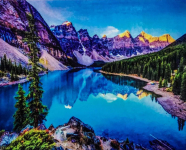 Алмазна Мозаїка на підрамнику . Набір алмазної вишивки на підрамнику "Гірська річка". Розмір 40*30 (Y0006)