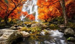 Алмазна мозаїка Гірський водоспад 30*40 см з рамкою 41 *31*25 см (H8645)