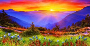 Алмазна мозаїка Чарівний захід на підрамнику 30*40 см (Y0080)