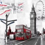 Алмазна мозаїка Символи Лондона 30*40 см з рамкою 41 *31*25 см (H8851)