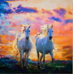 Алмазна мозаїка Пара коней 30*40 см з рамкою 41 *31*25 см (H8748)