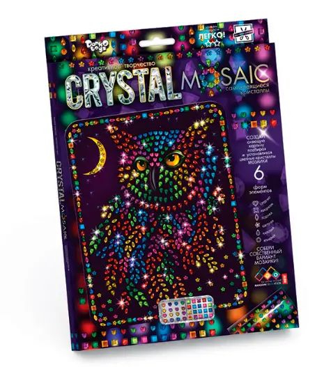 Набір Мозаїка з кристалів Crystal Mosaic Сова Danko Toys CRM-01-06
