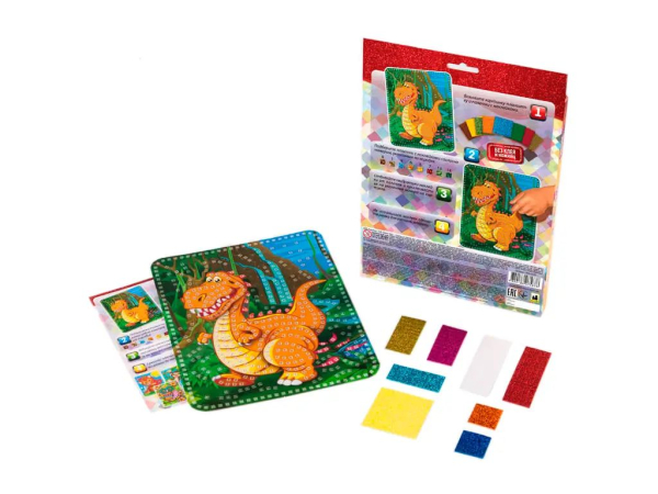 Набір для творчості Danko Toys "Блискуча мозаїка" динозаврик (БМ-02-01)