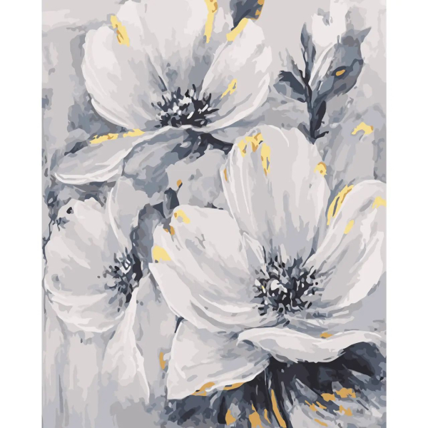 Картина за номерами SY6032 «Білі квіти», 40х50 см 