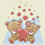 Розпис на полотні. Art Craft "Пара ведмедиків" 30х30 см 15537-AC