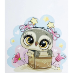 Картина за номерами Strateg  Маленька дівчинка сова розміром 30х40 см (SS6670)