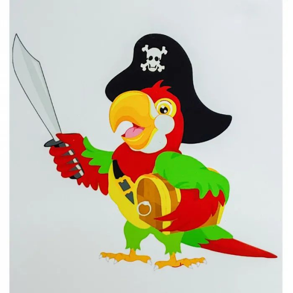 Картина за номерами Strateg Папуга пірат розміром 30х40 см (SS6665)