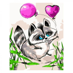 Картина за номерами Strateg Енотики з кульками розміром 30х40 см SV-0032