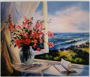 Картина за номерами KTL2119 40х50см (Вигляд на море з вікна) у коробці