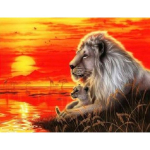 Картина за номерами 40х50 см в коробці Лев з левеням (RA3242)  
