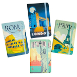 Блокнот для записів А6 (9*14см) 80л. Лідер на резинці 3782-39L Міста