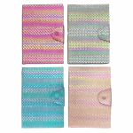 Блокнот для записів А5 80л. ЛІДЕР шкірзам з кнопкою 5902-4, асорті "Кроко"