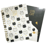 Зошит на спіралі А5 80л. ТВП обкладинка ЛІДЕР "Котик" 1813-9 в клітку