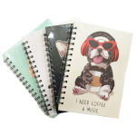 Зошит на спіралі А5 80л. ТВП обкладинка ЛІДЕР "Модний Кіт-Собака" 1813-1 у клітку