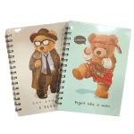 Зошит на спіралі А5 80л. ТВП обкладинка ЛІДЕР Ведмідь 1813-13 в клітку