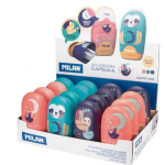 Гумка для олівця з точилкою у яскравому пластиковому футлярі 6,5х3,5 см асорті Cuddles ТМ MILAN 4701116CD (16)