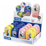 Набір гумка + точилка 10*15*7 см Peacock 16 шт в дисплеї Milan 4701116PCK