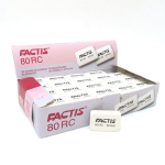 Гумка для олівця прямокутна, білого кольору. Розмір 2.8х1.9х0.7 см TM FACTIS 80RC (80/2000)