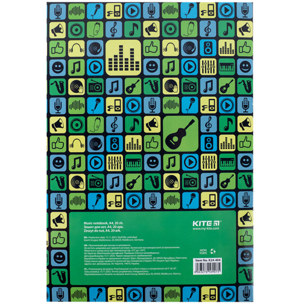 Зошит для нот Kite Vinyl K24-404, А4, 20 аркушів - фото 4