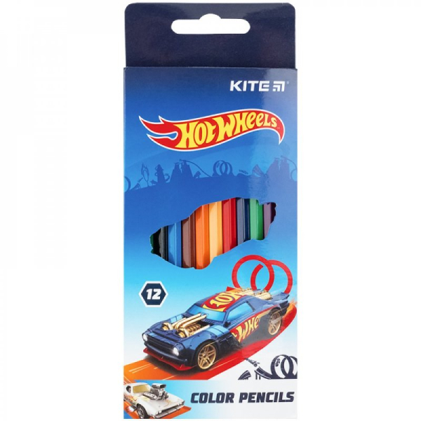 Олівці кольорові Kite Hot Wheels 12 кольорів