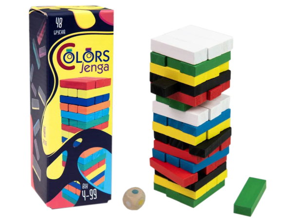 НАСТІЛЬНА ГРА COLORS JENGA 48 БРУСКІВ. STRATEG 30717