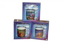 Чашка керамічна Дракон 350мл з тарілкою та ложкою кольоровий НК-2020