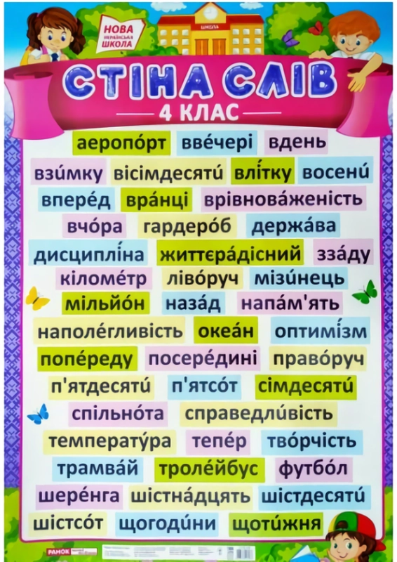 Книга Плакат. Стіна слів. 4 клас - фото 1