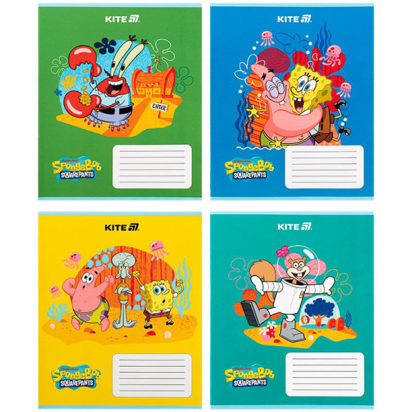 Зошит шкільний Kite SpongeBob SquarePants SB25-235, 12 аркушів, коса лініяЗошит шкільний Kite SpongeBob SquarePants SB25-235, 12 аркушів, коса лінія - фото 1