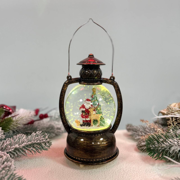 Новорічна куля світильник нічник музичний Париж 17х10см, на батарейках  - фото 2