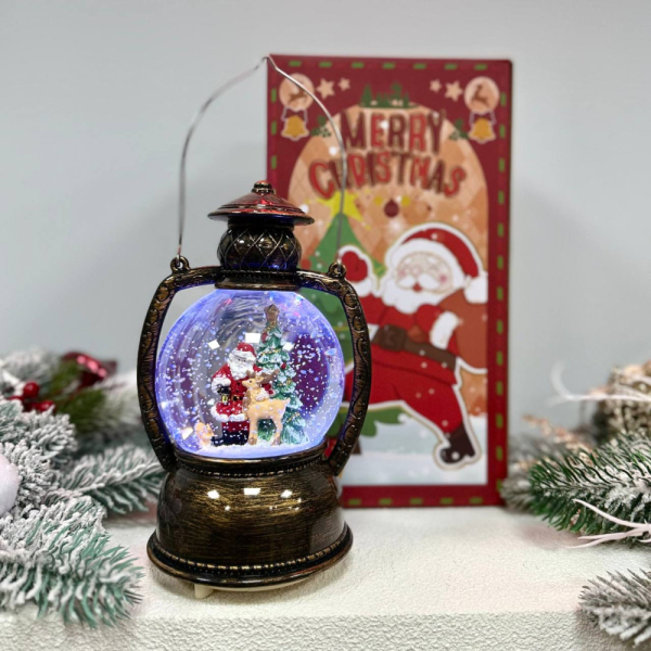 Новорічна куля світильник нічник музичний Париж 17х10см, на батарейках  - фото 4