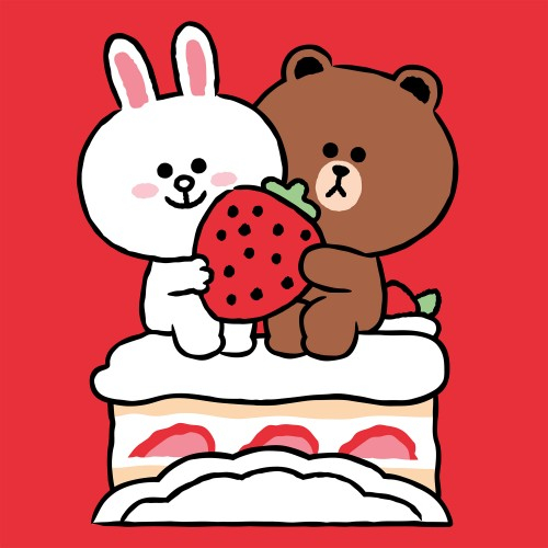 Картина за номерами SANTI Лайн Френдс Коні Браун та полуничний тортик 25х25см - фото 1