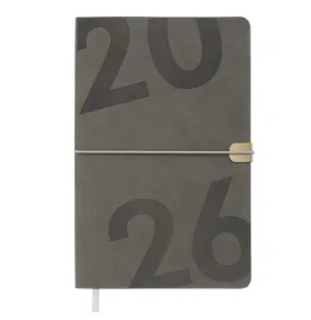 Щоденник датований 2026 Buromax Best A5 зі штучної шкіри 336 сторінок сірий - фото 1
