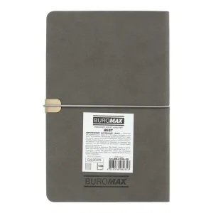 Щоденник датований 2026 Buromax Best A5 зі штучної шкіри 336 сторінок сірий - фото 3