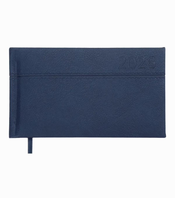 Щотижневик датований 2026 Buromax Orion зі штучної шкіри 153x87 мм 128 сторінок синій - фото 1